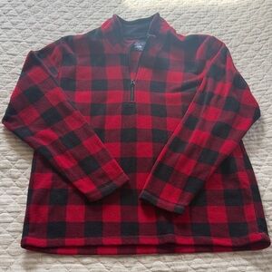 The Children's Place Red and Black Buffalo Plaid Quarter-Zip Fleece